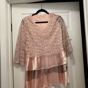 Pink with black lace overlay , never worn